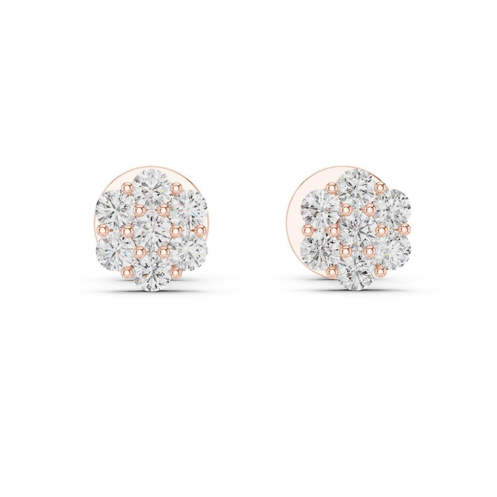 Moissanite Flower Cluster Stud Earrings – 925 Sterling Silver, 18K Gold Vermeil