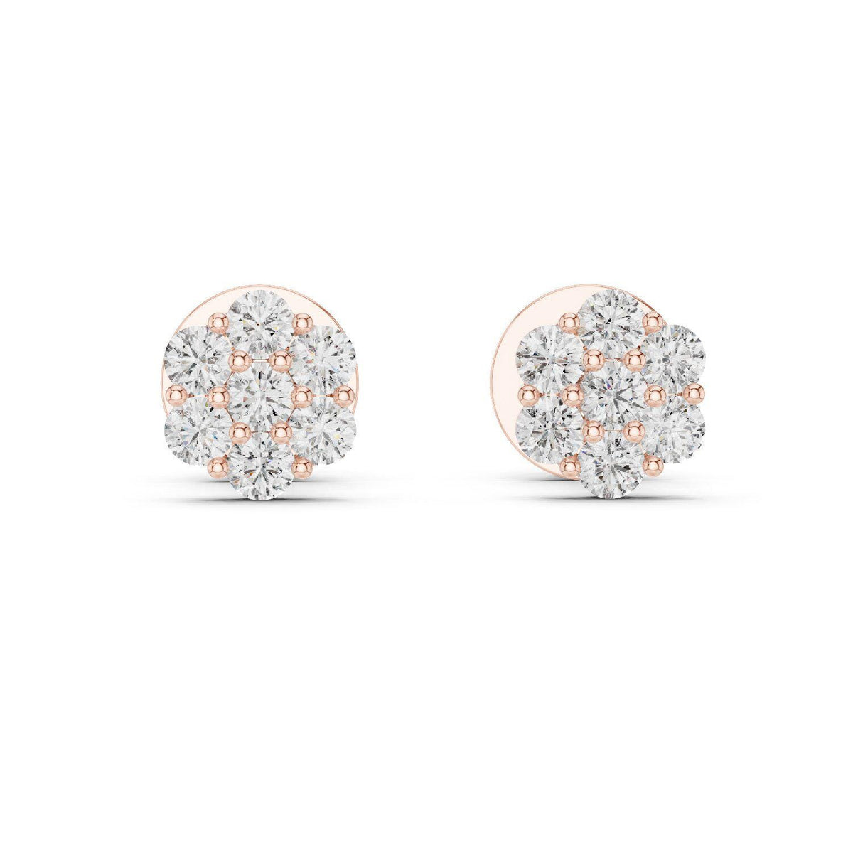 Moissanite Flower Cluster Stud Earrings – 925 Sterling Silver, 18K Gold Vermeil