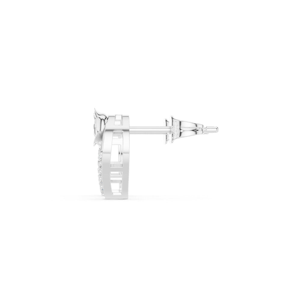 Moissanite Rose & Heart Stud Earrings – 925 Sterling Silver, 18K Gold Vermeil