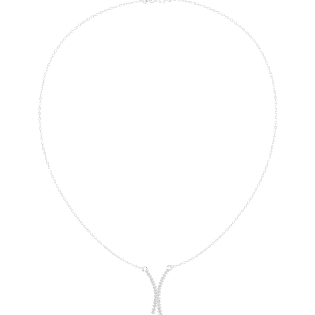 Moissanite Pavé Wishbone Necklace – 925 Sterling Silver, 18K Gold Vermeil