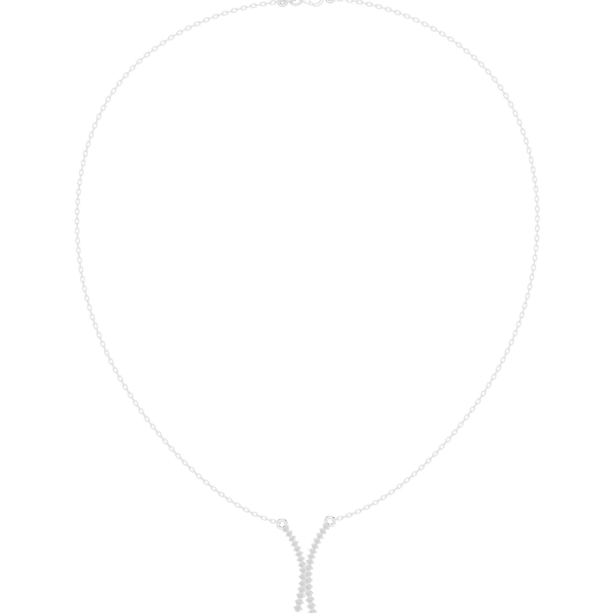 Moissanite Pavé Wishbone Necklace – 925 Sterling Silver, 18K Gold Vermeil