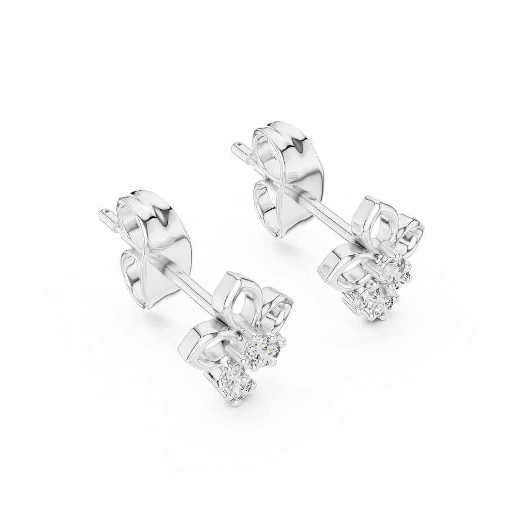Moissanite Fleur Drop Stud Earrings – 925 Sterling Silver, 18K Gold Vermeil