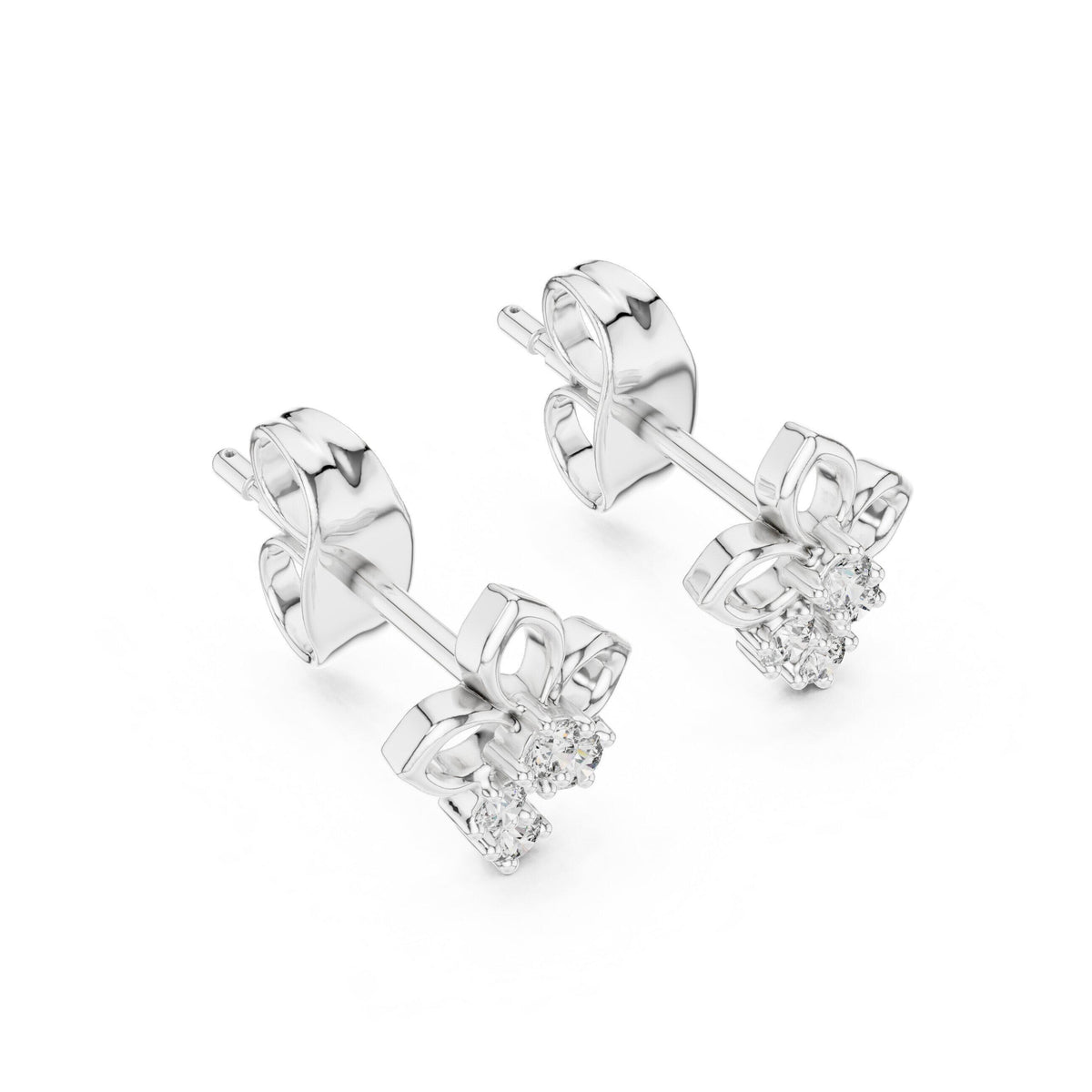 Moissanite Fleur Drop Stud Earrings – 925 Sterling Silver, 18K Gold Vermeil
