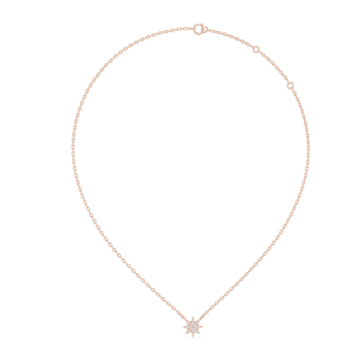 Moissanite Eight-Point Star Necklace – 925 Sterling Silver, 18K Gold Vermeil
