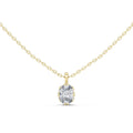 Oval Moissanite Double-Prong Solitaire Necklace – 925 Sterling Silver, 18K Gold Vermeil