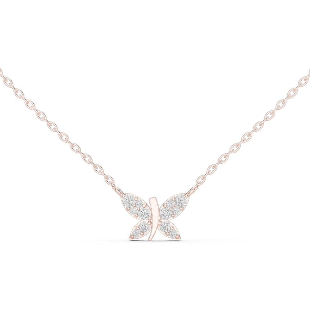 Marquise Moissanite Butterfly Necklace – 925 Sterling Silver, 18K Gold Vermeil