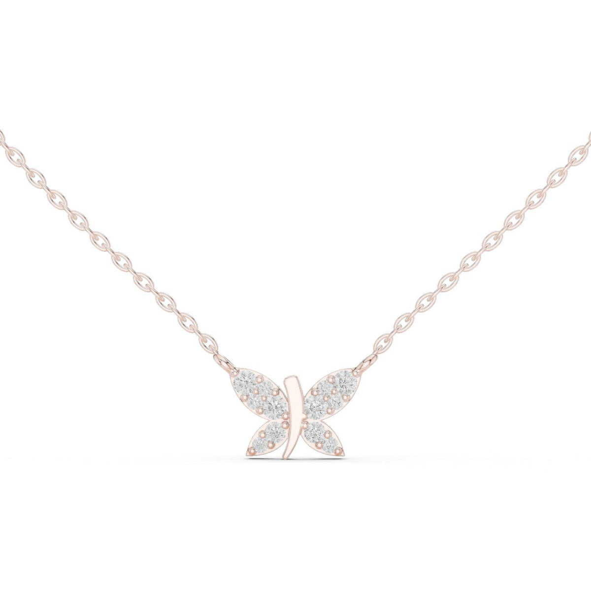Marquise Moissanite Butterfly Necklace – 925 Sterling Silver, 18K Gold Vermeil