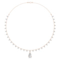 Trillion & Pear Moissanite Fringe Necklace – 925 Sterling Silver, 18K Gold Vermeil