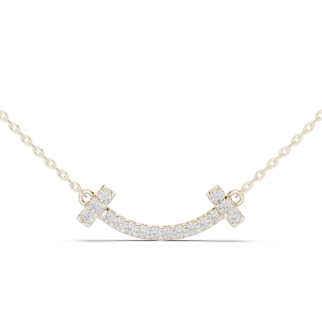 Moissanite Pavé Sideways Cross Necklace – 925 Sterling Silver, 18K Gold Vermeil