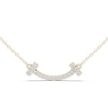Moissanite Pavé Sideways Cross Necklace – 925 Sterling Silver, 18K Gold Vermeil