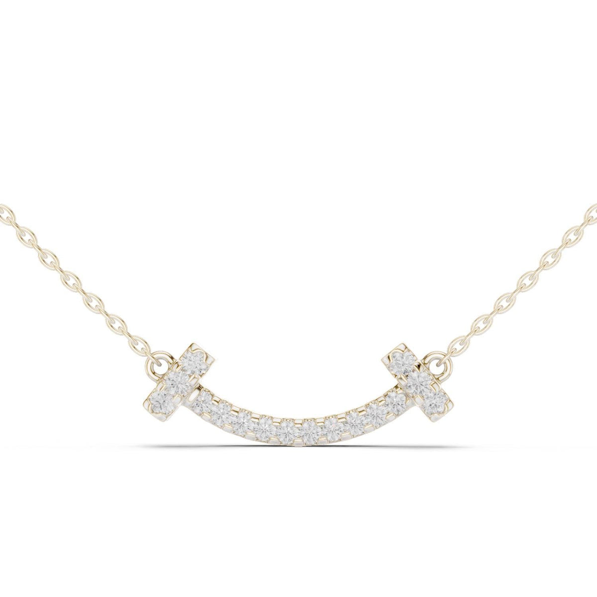 Moissanite Pavé Sideways Cross Necklace – 925 Sterling Silver, 18K Gold Vermeil
