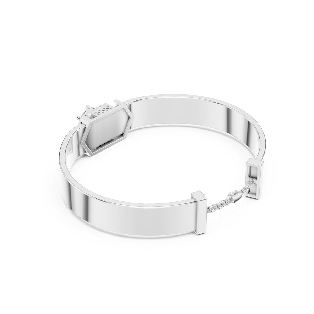 18K Gold Vermeil Men's Moissanite Cuff Bracelet | 925 Sterling Silver, Modern Luxury