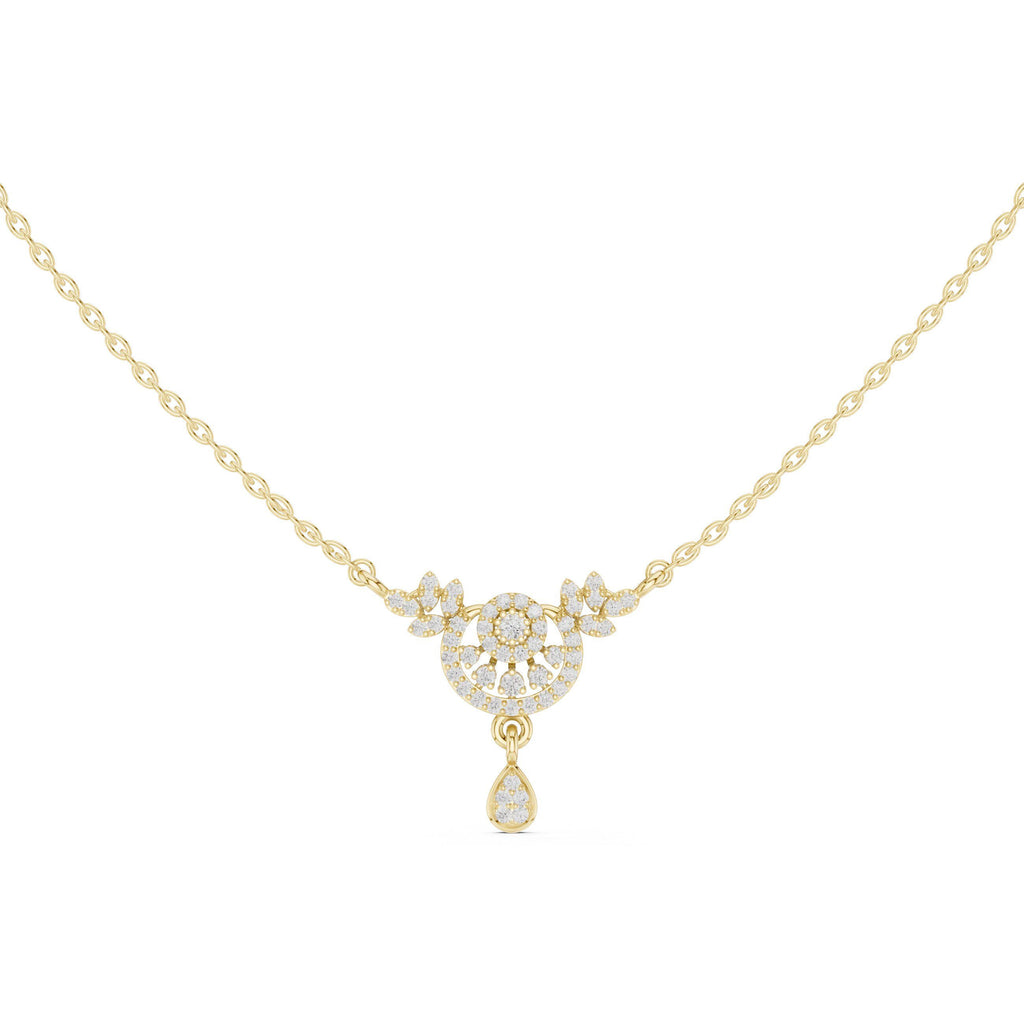 Moissanite Filigree Medallion Drop Necklace – 925 Sterling Silver, 18K Gold Vermeil