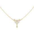 Moissanite Filigree Medallion Drop Necklace – 925 Sterling Silver, 18K Gold Vermeil