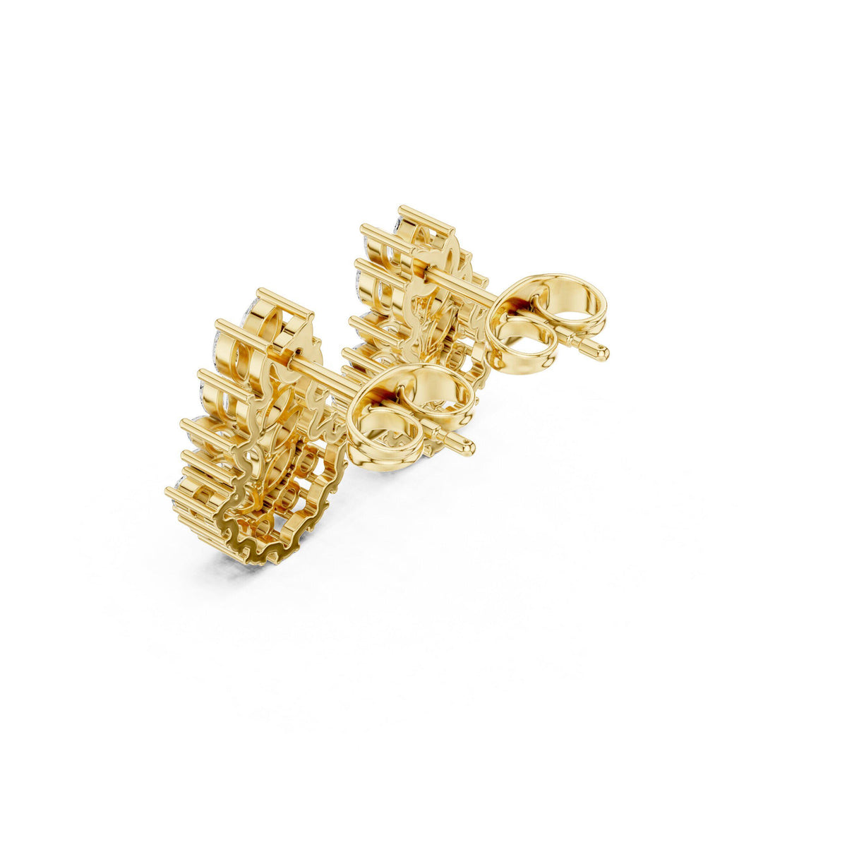 Marquise Moissanite Leaf Cluster Stud Earrings – 925 Sterling Silver, 18K Gold Vermeil