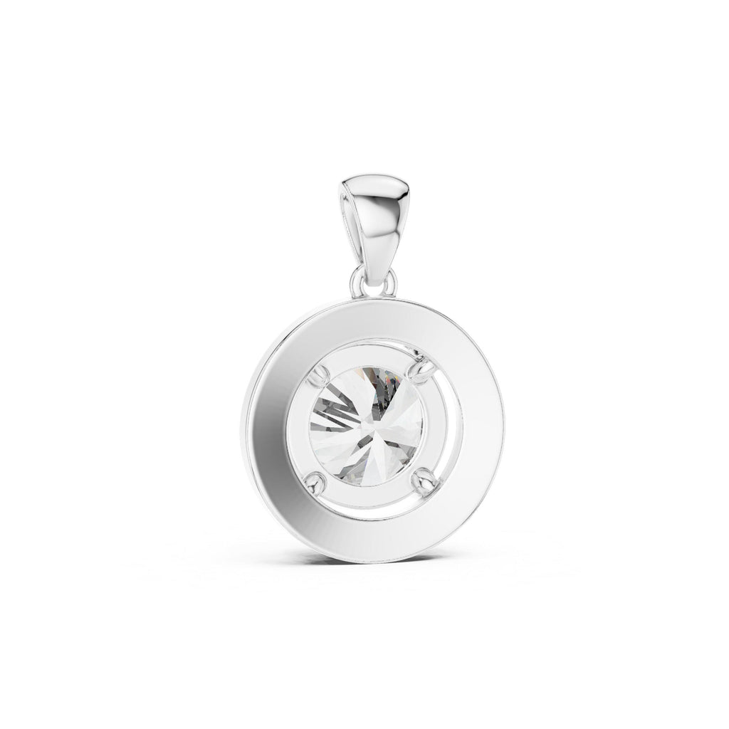 9mm Round Moissanite Double-Halo Pendant Necklace – 925 Sterling Silver, 18K Gold Vermeil