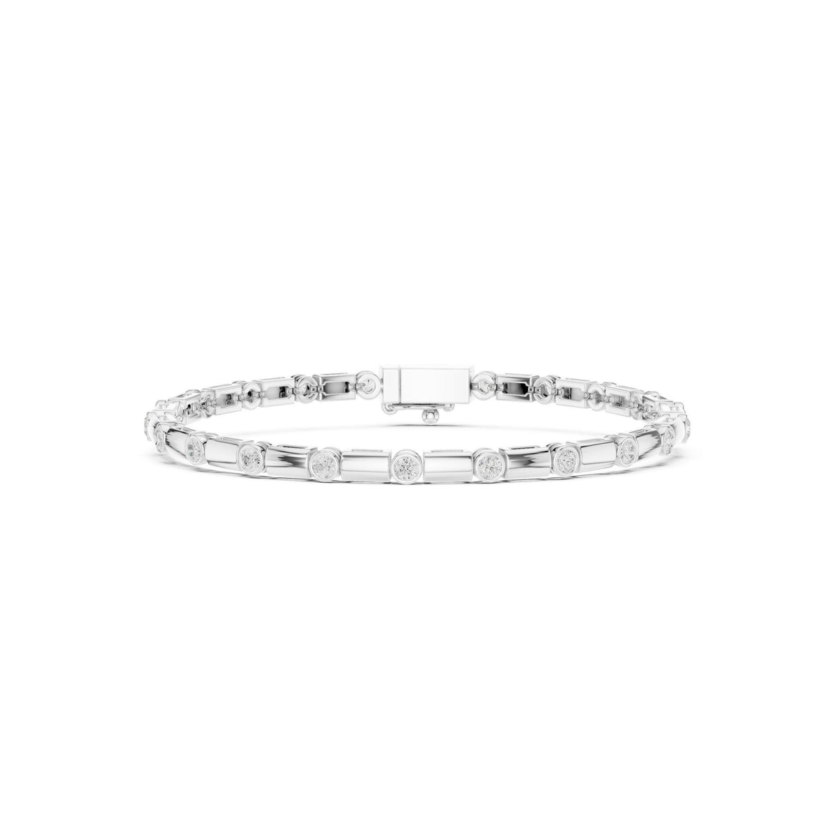18K Gold Vermeil Men's Moissanite Tennis Bracelet | 925 Silver, High Shine, Luxury Jewelry