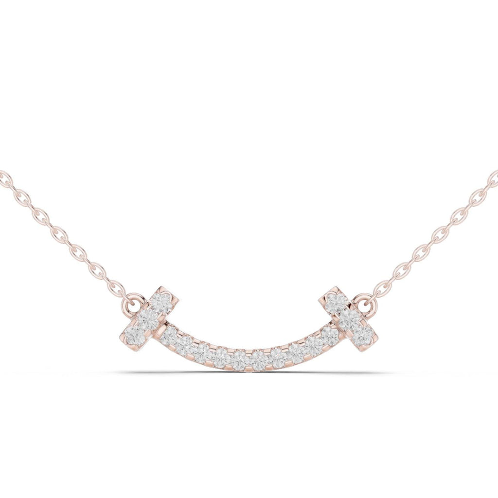 Moissanite Pavé Sideways Cross Necklace – 925 Sterling Silver, 18K Gold Vermeil
