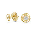 Moissanite Halo Rosette Stud Earrings – 925 Sterling Silver, 18K Gold Vermeil