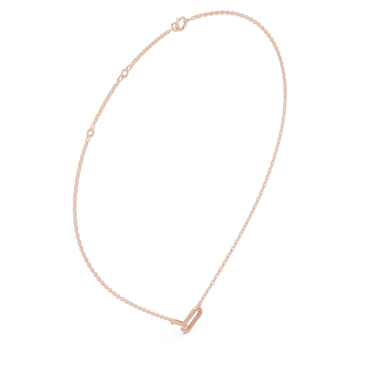 Moissanite Pavé Paperclip Bar Necklace – 925 Sterling Silver, 18K Gold Vermeil