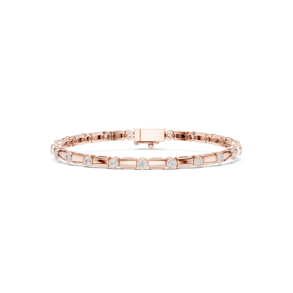18K Gold Vermeil Men's Moissanite Tennis Bracelet | 925 Silver, High Shine, Luxury Jewelry