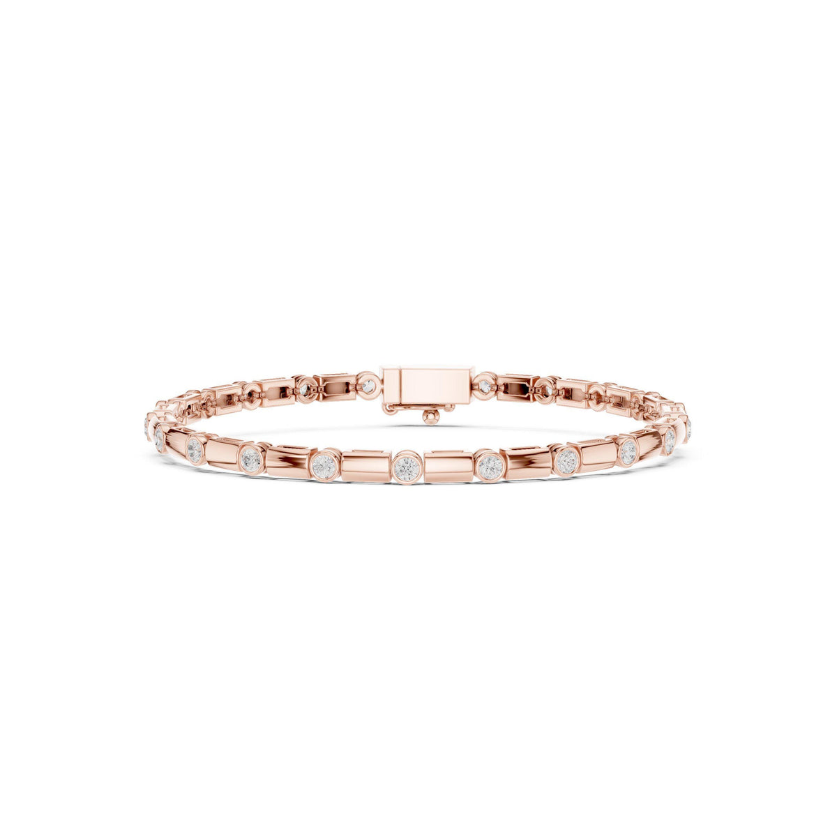 18K Gold Vermeil Men's Moissanite Tennis Bracelet | 925 Silver, High Shine, Luxury Jewelry
