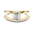 Men's Emerald-Cut Moissanite Ring, Split Band – 925 Sterling Silver, 18K Gold Vermeil
