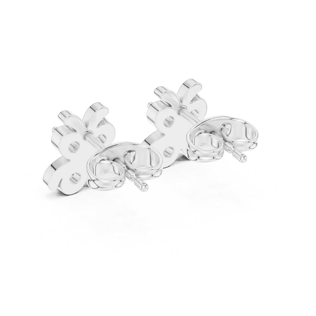 Moissanite Pavé Butterfly Stud Earrings – 925 Sterling Silver, 18K Gold Vermeil