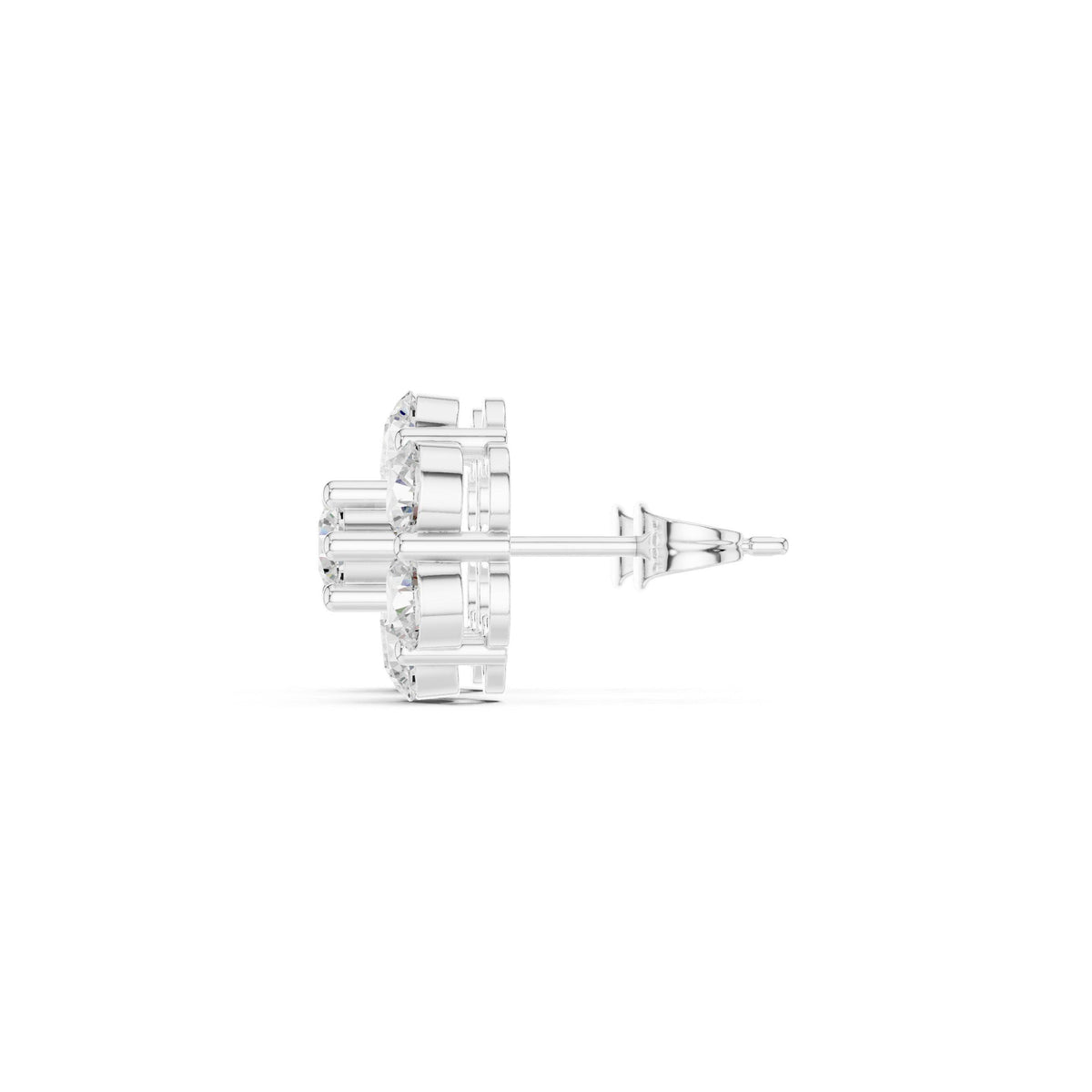 Moissanite Flower Cluster Stud Earrings – 925 Sterling Silver, 18K Gold Vermeil