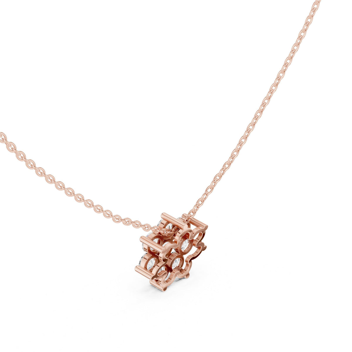 Moissanite Flower Cluster Mangalsutra Pendant – 925 Sterling Silver, 18K Gold Vermeil