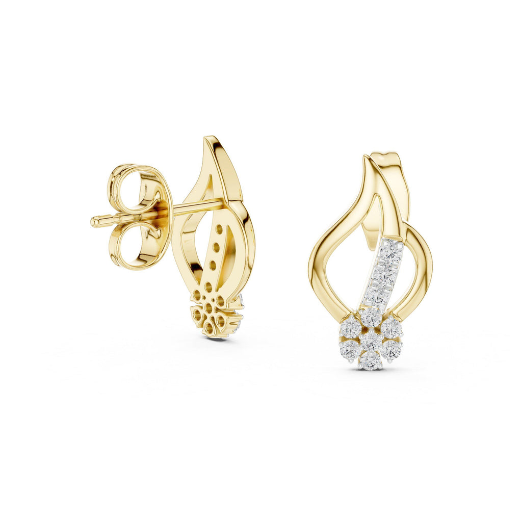 Moissanite Flame Cluster Stud Earrings – 925 Sterling Silver, 18K Gold Vermeil