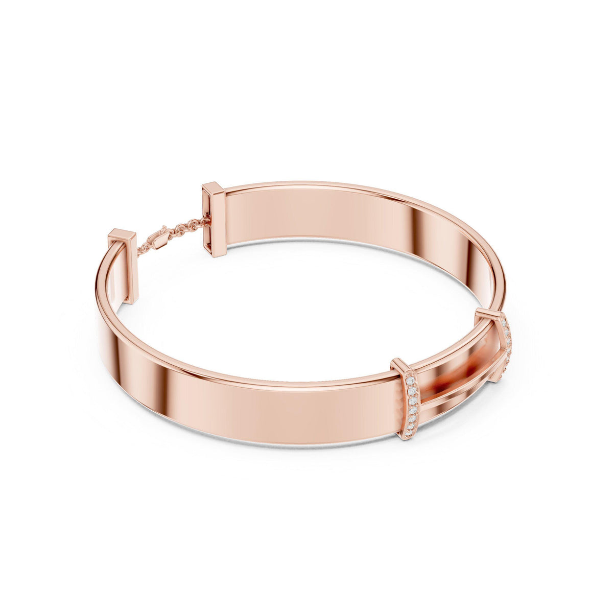 18K Gold Vermeil Men's Moissanite Cuff Bracelet | 925 Sterling Silver, Modern Luxury