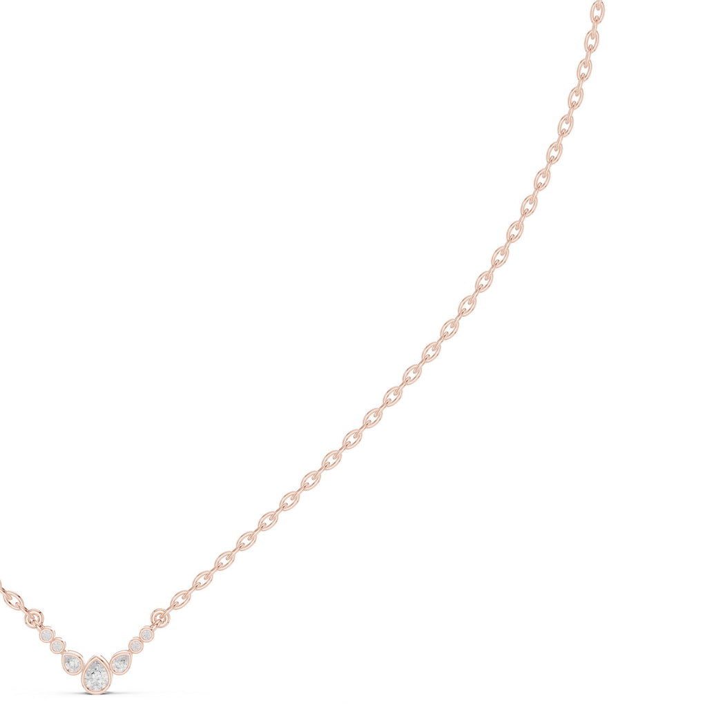 Moissanite Petite Chevron Necklace – 925 Sterling Silver, 18K Gold Vermeil