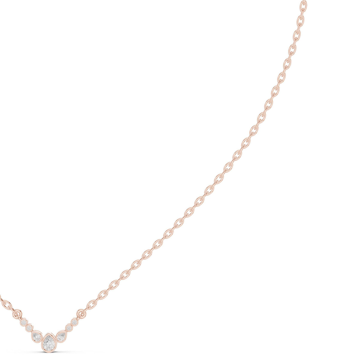 Moissanite Petite Chevron Necklace – 925 Sterling Silver, 18K Gold Vermeil