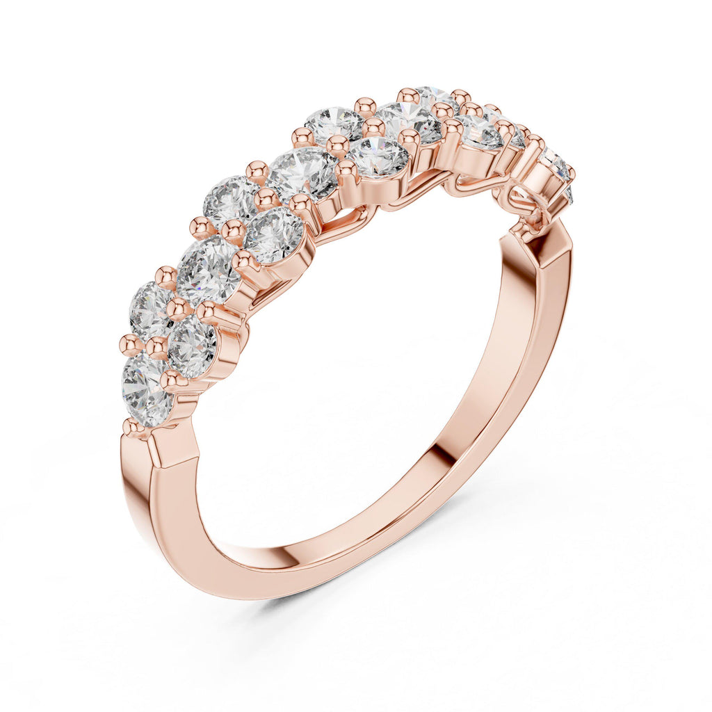 Moissanite Cluster Eternity-Style Stackable Band – 925 Sterling Silver, 18K Gold Vermeil