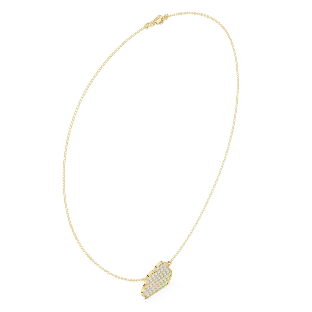 Moissanite Pavé Cloud Necklace – 925 Sterling Silver, 18K Gold Vermeil