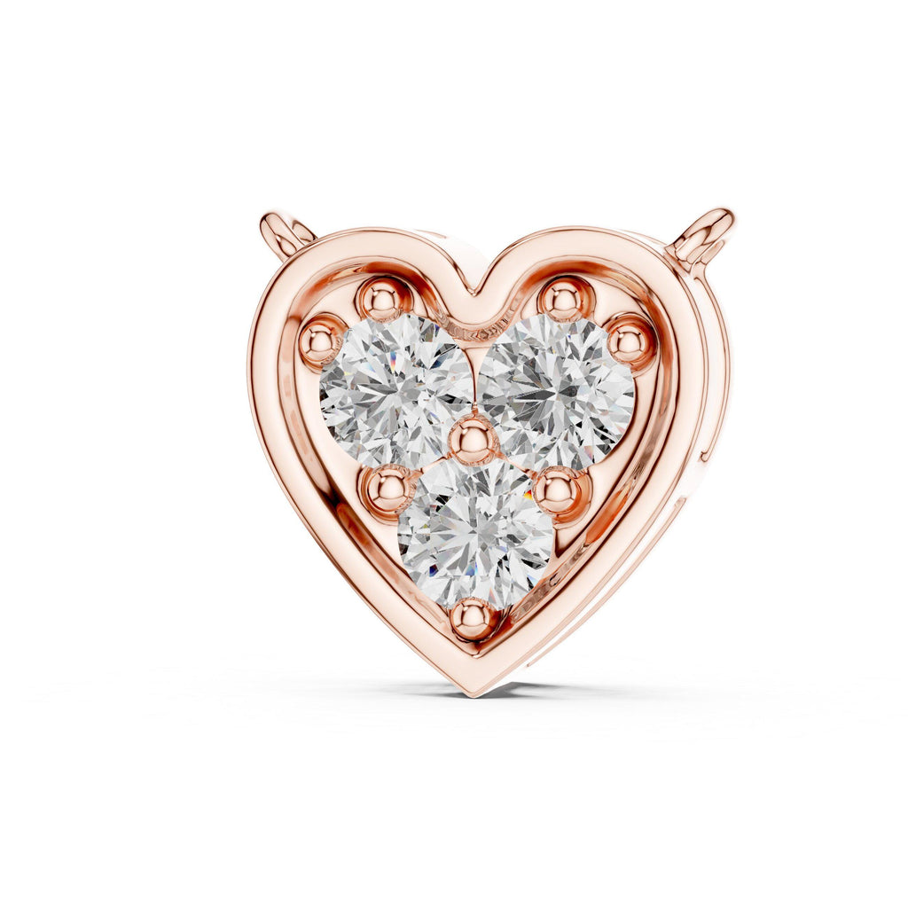 Moissanite Trio Heart Pendant Necklace – 925 Sterling Silver, 18K Gold Vermeil