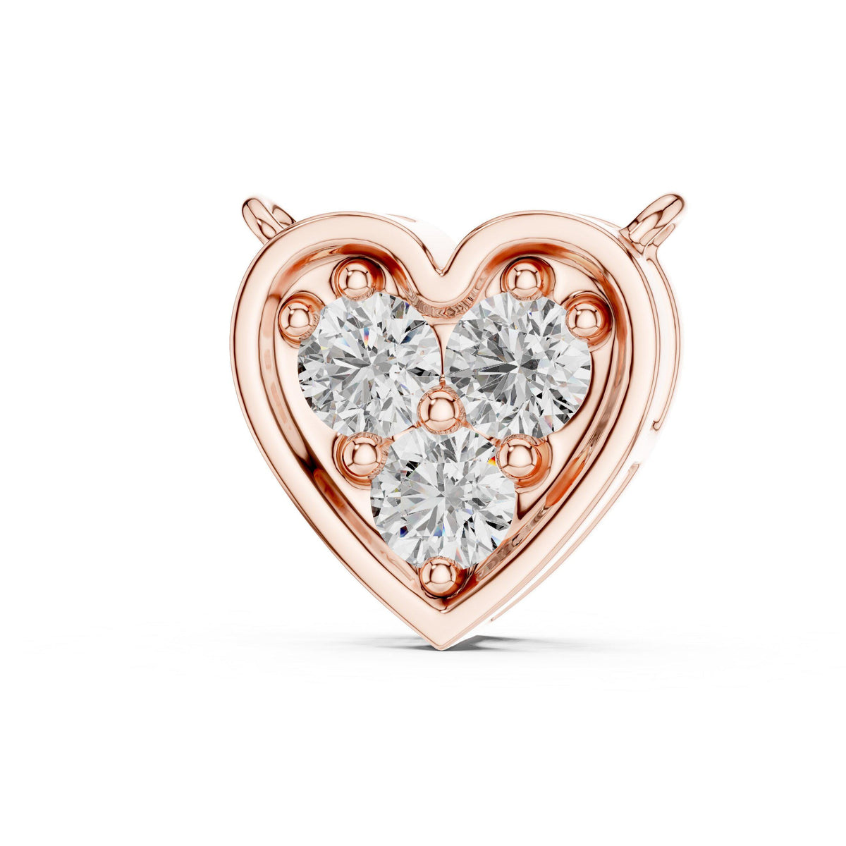 Moissanite Trio Heart Pendant Necklace – 925 Sterling Silver, 18K Gold Vermeil