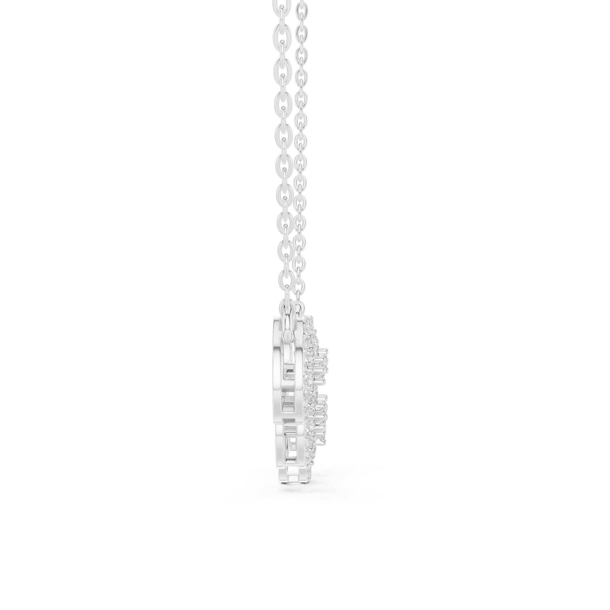 Moissanite Cluster Halo Trio Mangalsutra Necklace – 925 Sterling Silver, 18K Gold Vermeil