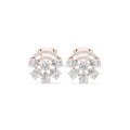 Moissanite Half-Moon Cluster Stud Earrings – 925 Sterling Silver, 18K Gold Vermeil