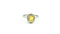 Oval Yellow Sapphire Diamond Halo Ring – 925 Sterling Silver, 18K White Gold Vermeil