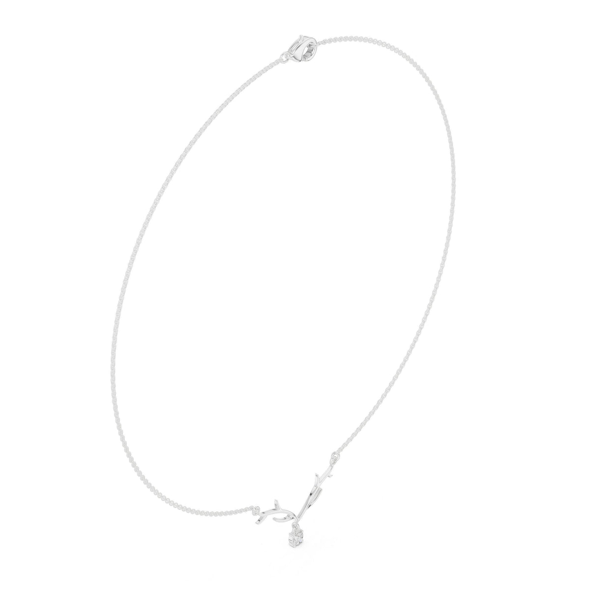 Moissanite Twig Branch Necklace – 925 Sterling Silver, 18K Gold Vermeil