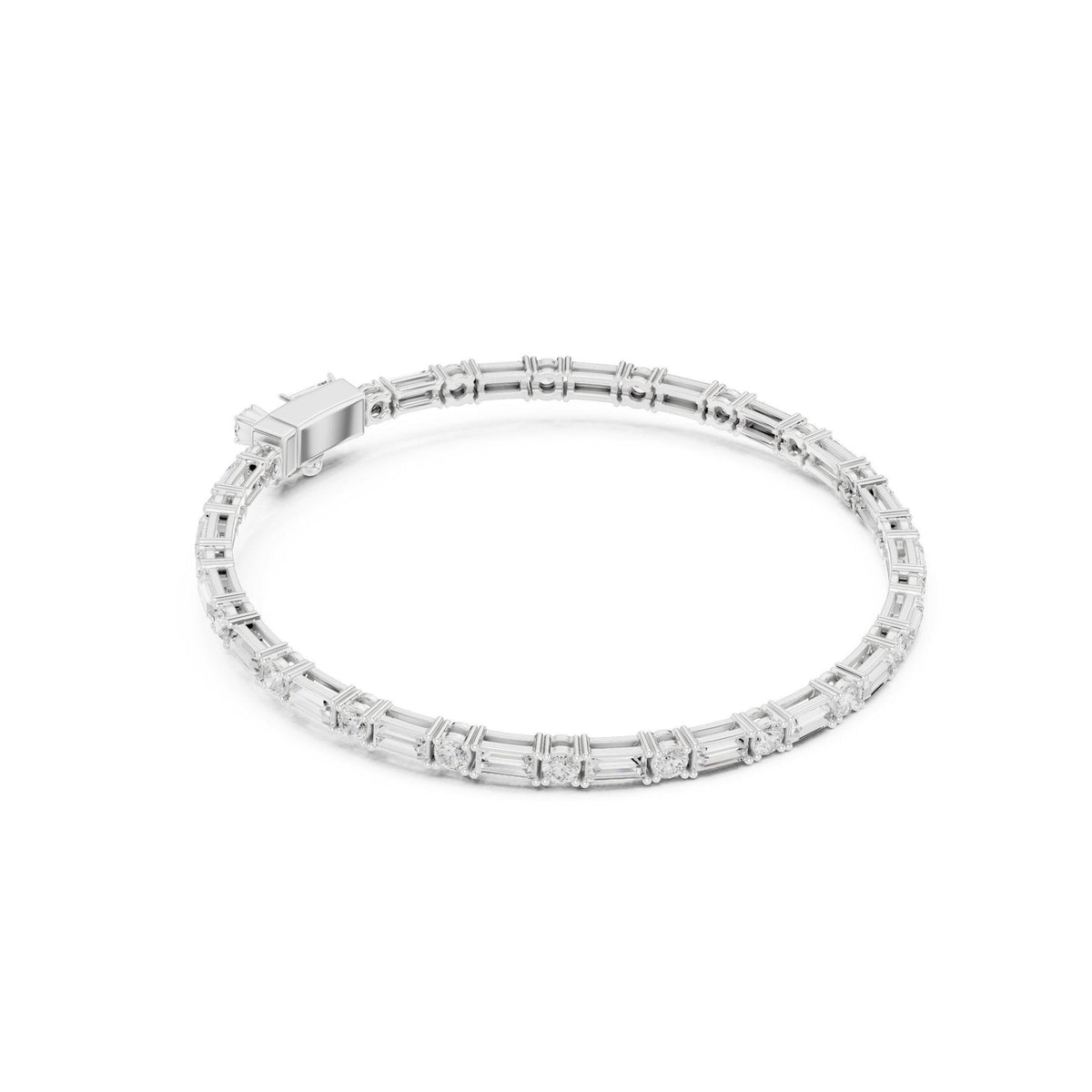 18K Gold Vermeil Mens Moissanite Tennis Bracelet | 925 Silver, Brilliant Sparkle, Luxury Gift