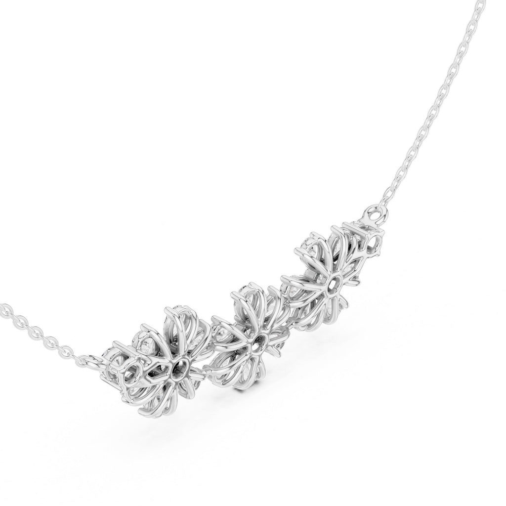 Pear & Marquise Moissanite Flower Mangalsutra Necklace – 925 Sterling Silver, 18K Gold Vermeil
