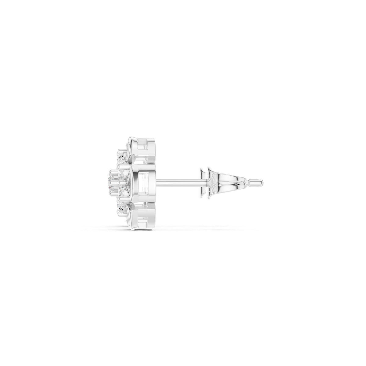 Round Moissanite Medallion Cluster Stud Earrings – 925 Sterling Silver, 18K Gold Vermeil