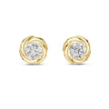 5mm Round Moissanite Swirl Stud Earrings – 925 Sterling Silver, 18K Gold Vermeil