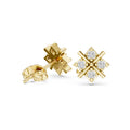 Moissanite Crossed Star Stud Earrings – 925 Sterling Silver, 18K Gold Vermeil