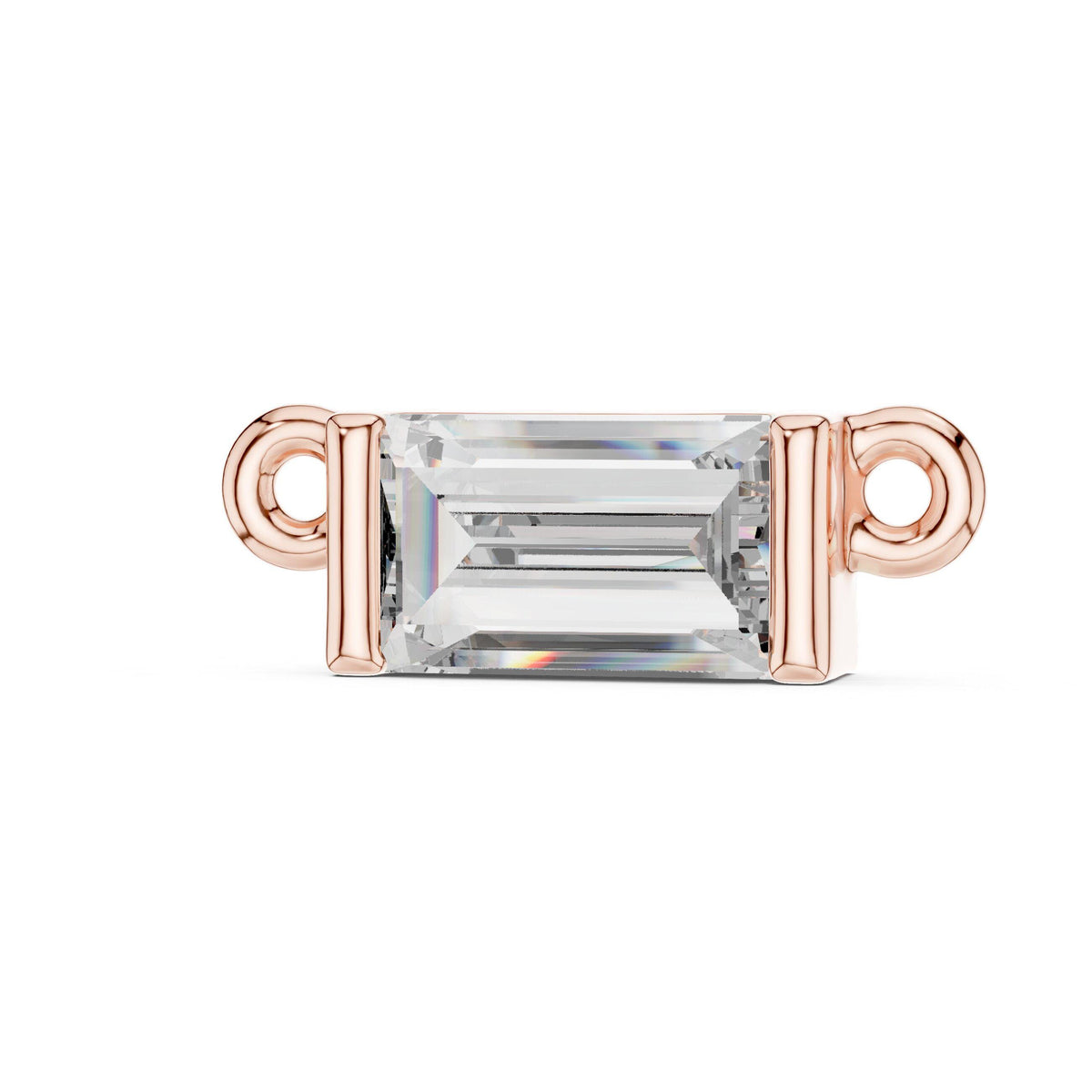 Baguette Moissanite Pendant – 925 Sterling Silver, 18K Gold Vermeil
