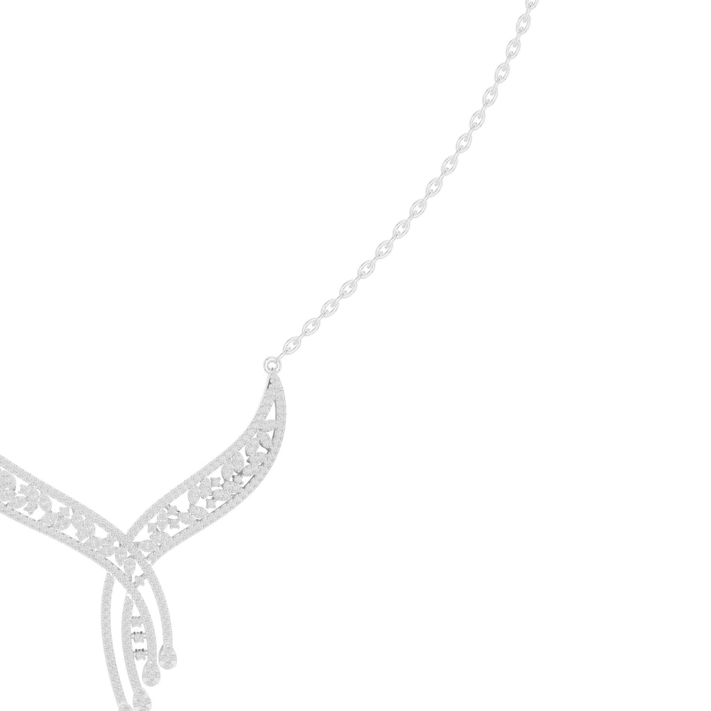 Moissanite Pavé Swirl Ribbon Necklace – 925 Sterling Silver, 18K Gold Vermeil