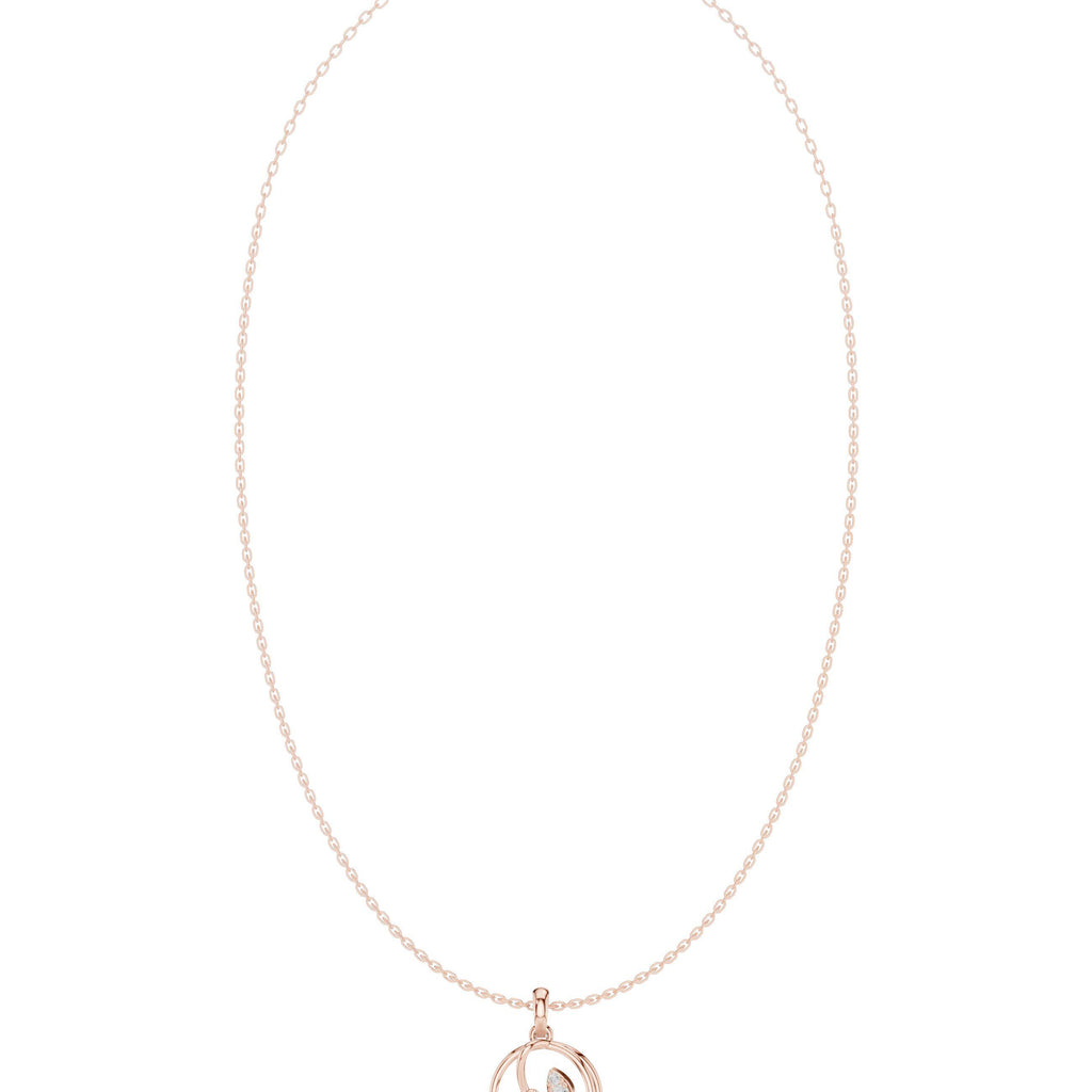 Pear Moissanite Open Swirl Pendant Necklace – 925 Sterling Silver, 18K Gold Vermeil